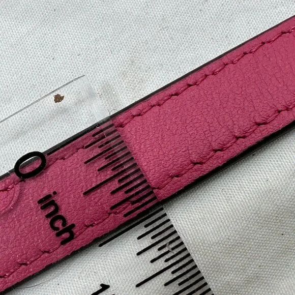 Coach Hot Pink Leather Purse Strap 48 in Adjustable Fuchsia Silver Clip Hardware - Picture 6 of 8